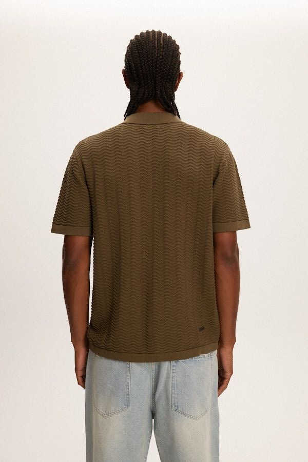 Kuwalla Wave Knit Polo Shirt