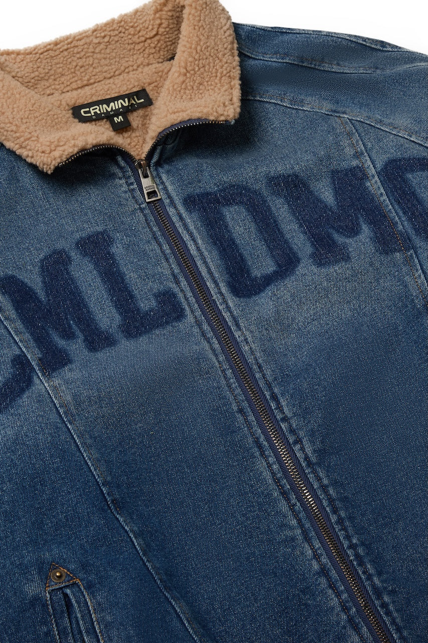Criminal Damage Logo Stencil Denim Jacket