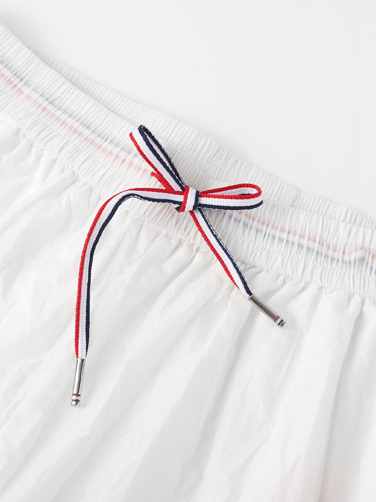 Thom Browne Style Men's diagonal striped beach pants