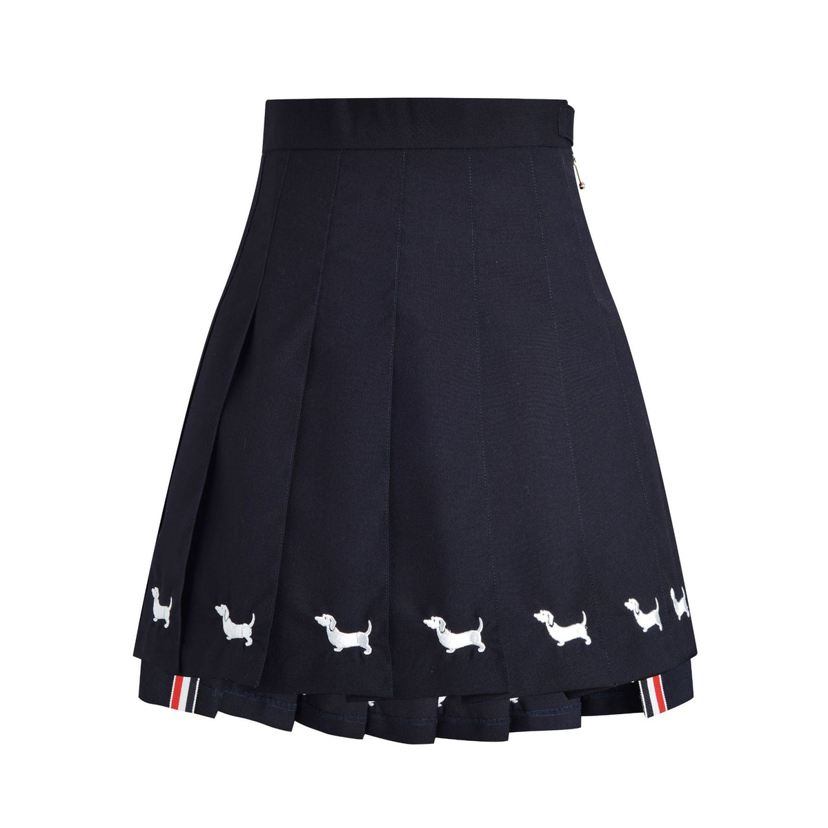 Women's Dog-Motif Pleated Mini Skirt | Thom Browne