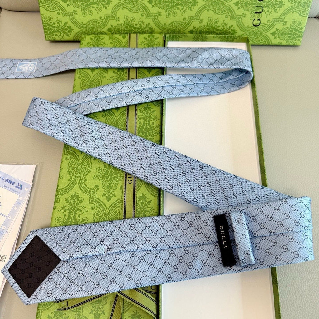 Gucci Style Men's GG Tonal Jacquard Silk Tie