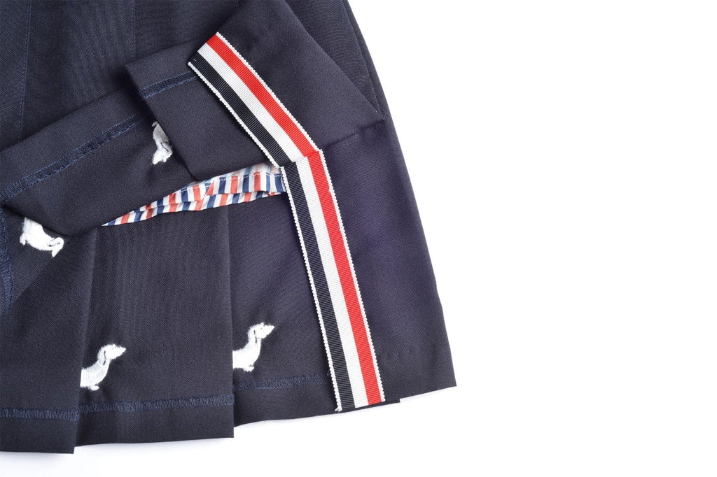 Women's Dog-Motif Pleated Mini Skirt | Thom Browne