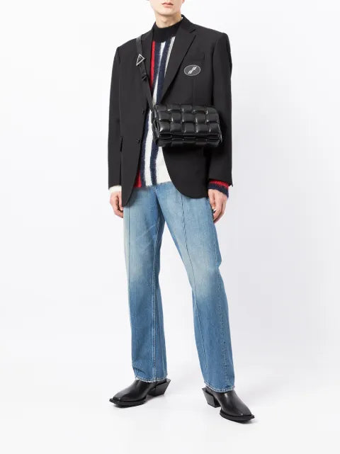 We11done oversized suit logo-patch blazer