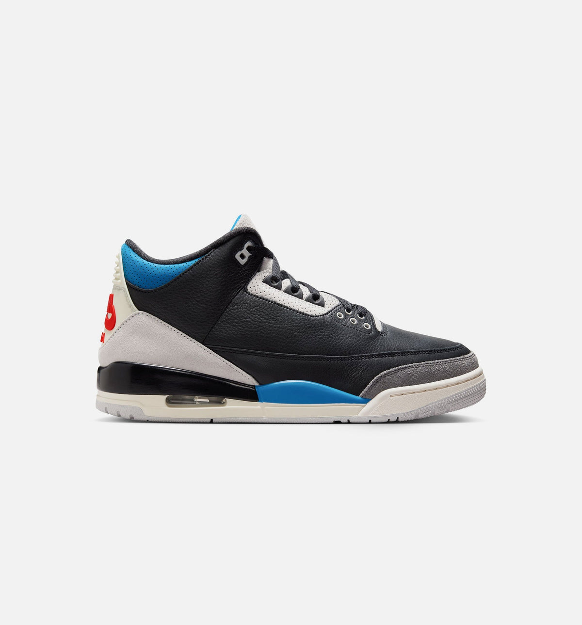 Air Jordan 3 Retro OG Rare Air Men's Sneakers - Black / Chile Red / Neutral Grey