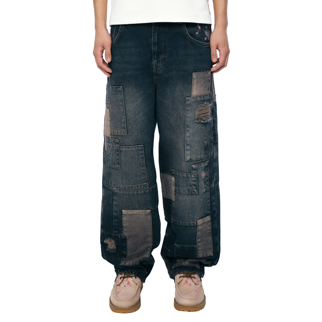 "blossom v2" patchwork Denim dark indigo