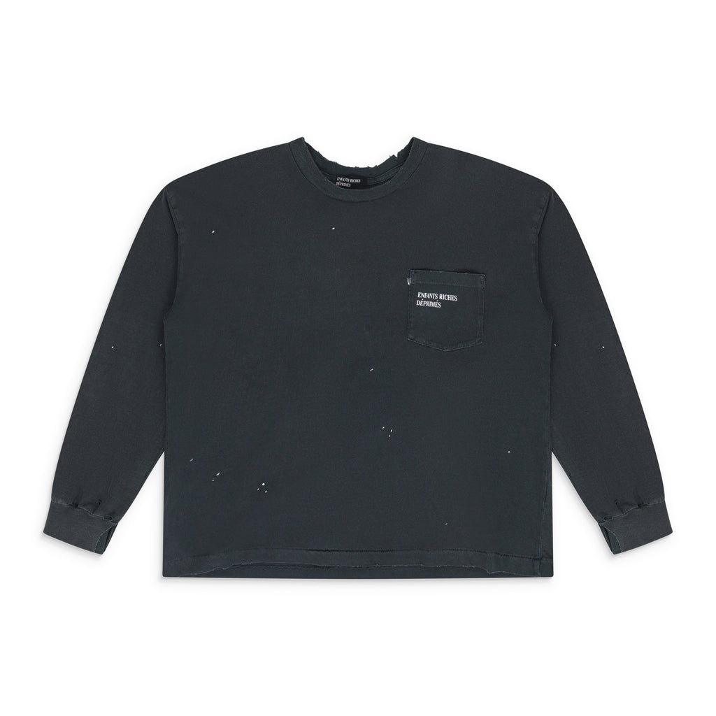 Black Paint Splatter L/S T-Shirt