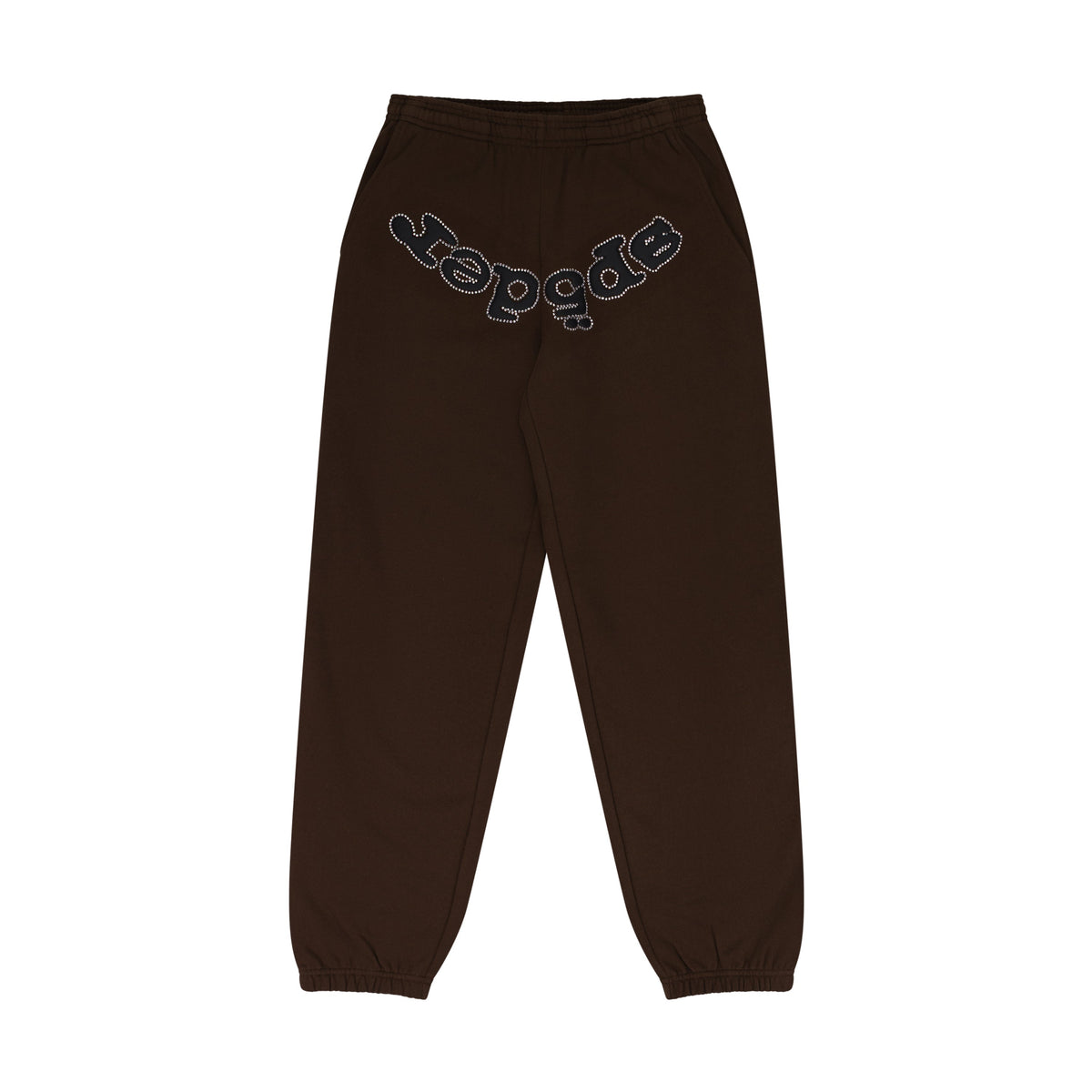 Brown Rhinestone OG Logo Sweatpants