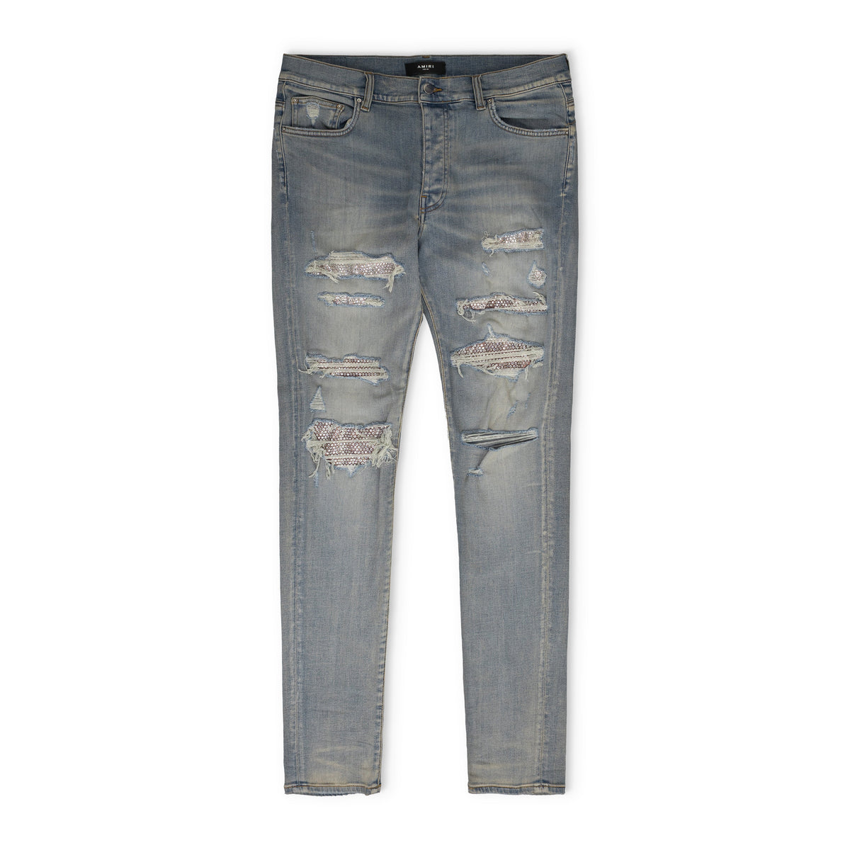 Blue Bleachout Crystal Thrasher Jeans
