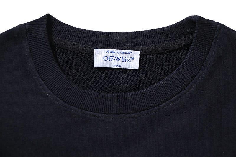 Off-White Spray-Paint Logo Cotton Crewneck Sweatshirt