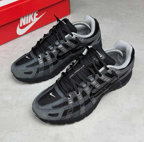 Nike P-6000 Suede Anthracite Black Chrome Metallic Silver$128