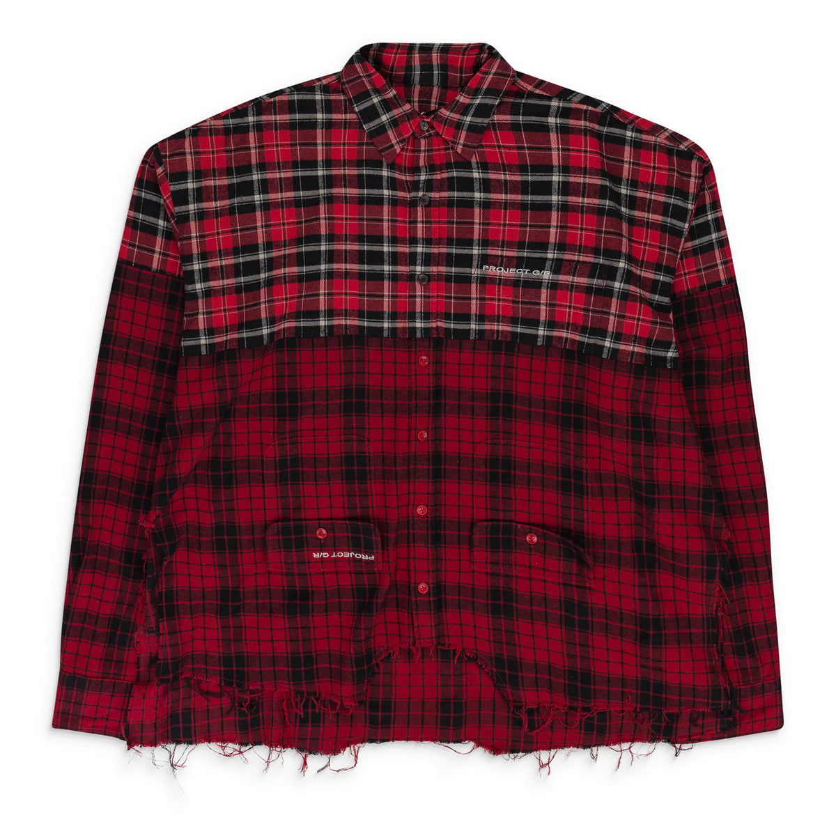 RED UPSIDE-DOWN CHECKED BUTTON-DOWN SHIRT