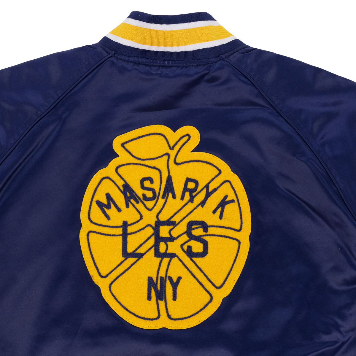 BLUE NEW BALANCE SATIN TEAM TRACK JACKET