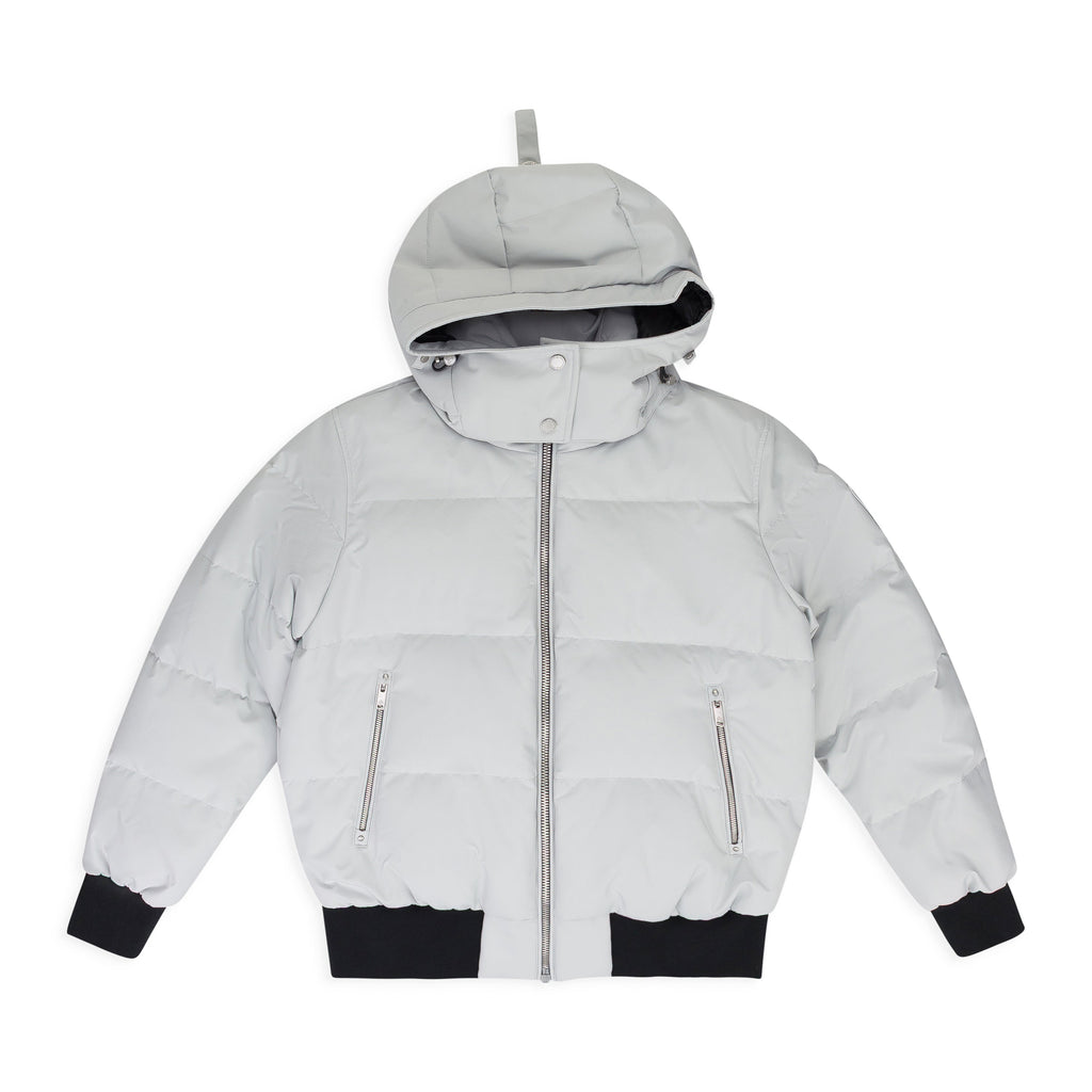 GREY CLOUD BOMBER SHEARLING PUFFER JACKET