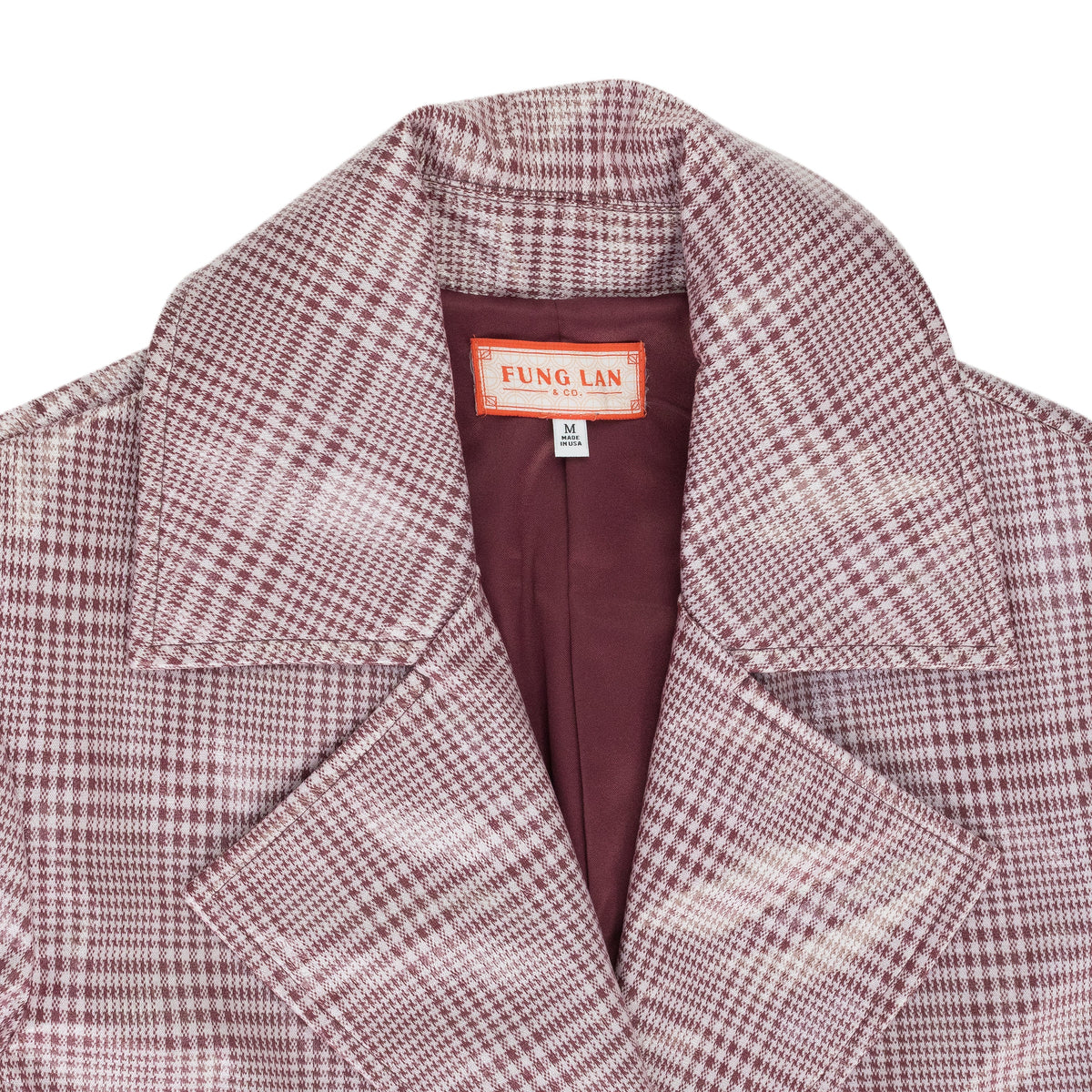 Pink Plaid Vinyl Trenchcoat