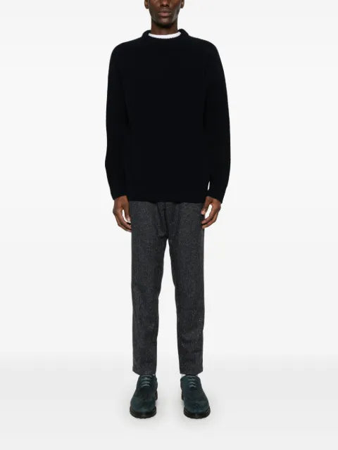 Closed ribbed-knit wool sweater