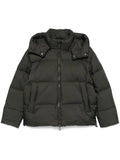 Emporio Armani logo-lettering hooded down jacket
