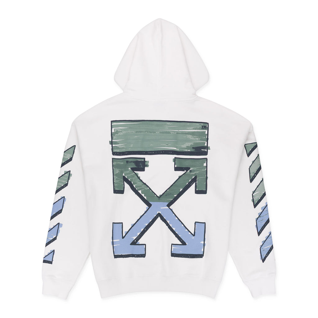 White Marker Arrow Hoodie