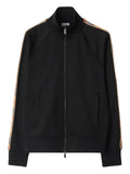 Burberry check trim cotton blend track jacket