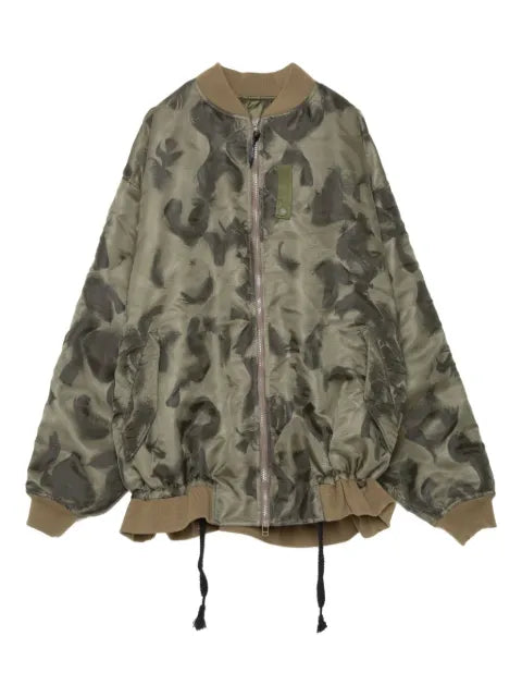 Yoshiokubo feather-print bomber jacket