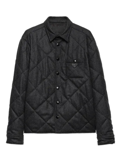 Prada quilted shirt jacket in cashmere