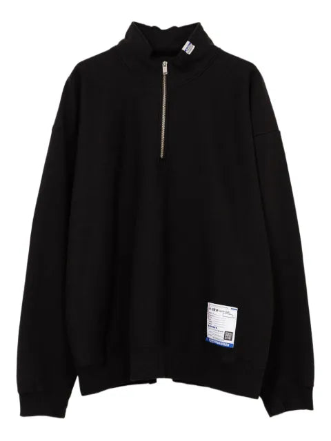 in･stru(men-tal). half-zip cotton sweatshirt