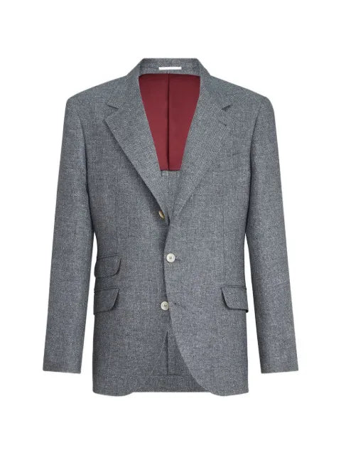 Brunello Cucinelli silk, linen and wool hopsack deconstructed Cavallo blazer