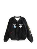 Paly embroidered velvet bomber jacket