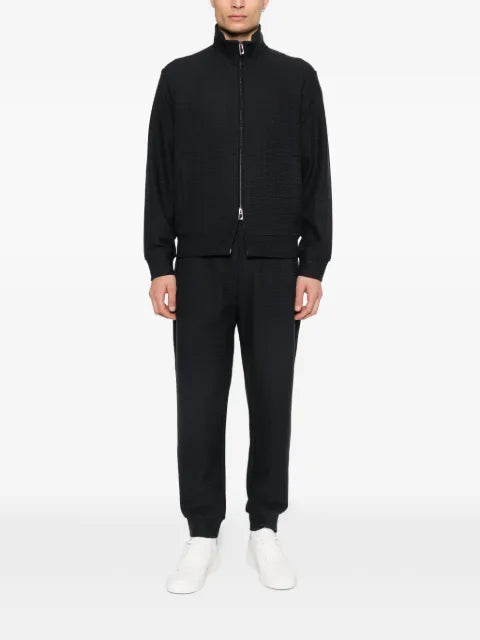 Emporio Armani textured zip sweatshirt