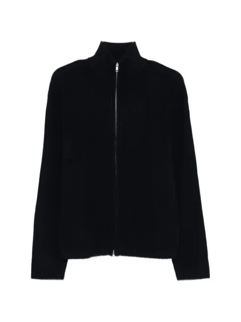 Soft Goat zip ribbed cardigan