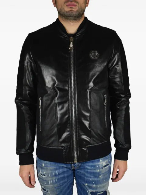 Philipp Plein logo-appliqué bomber jacket