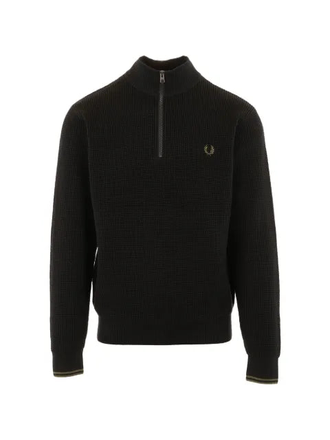 Fred Perry waffle-knit quarter-zip sweater