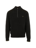 Fred Perry waffle-knit quarter-zip sweater