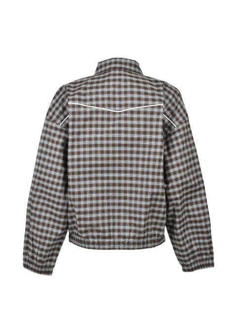 BREATH SCRIPT LOGO check-pattern jacket