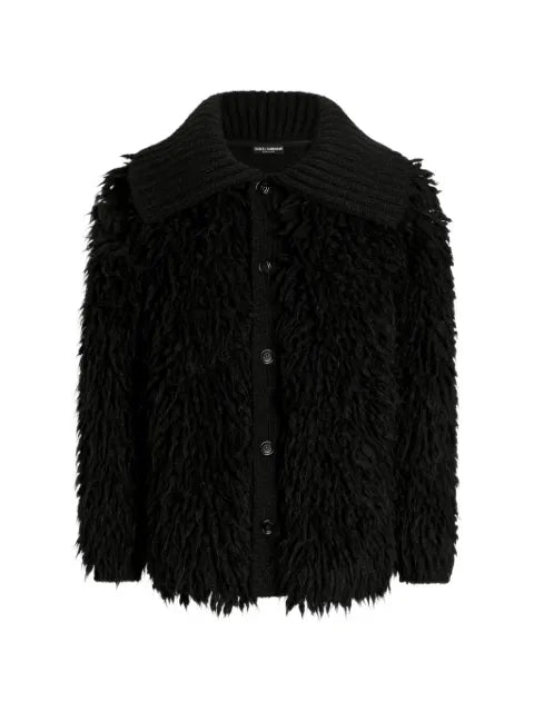 Dolce & Gabbana fur-effect knit cardigan