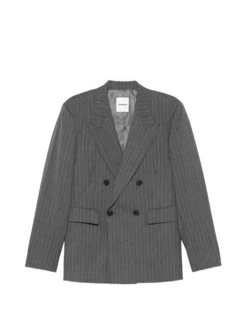 SANDRO striped virgin wool suit jacket