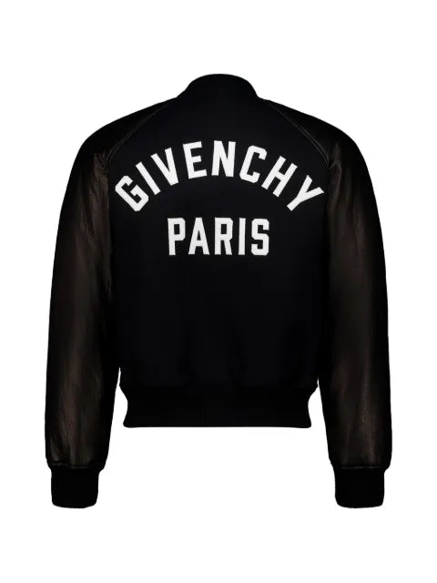 Givenchy mix material blouson with paris embroidery