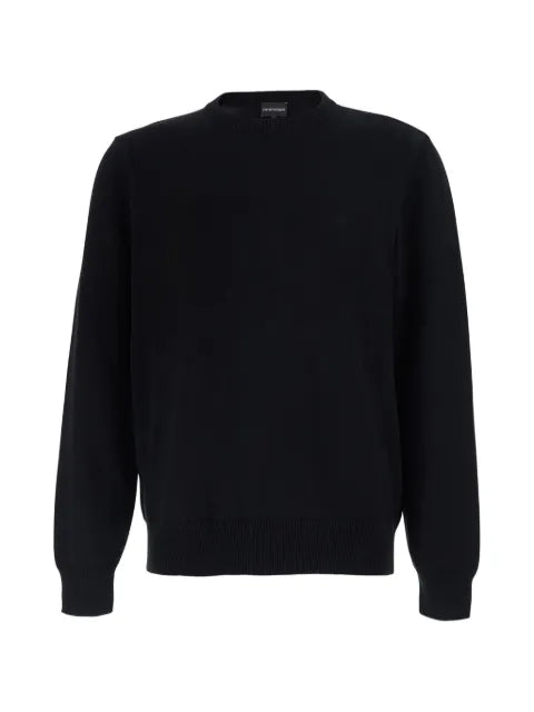 Emporio Armani logo-embroidered ribbed-trim sweater