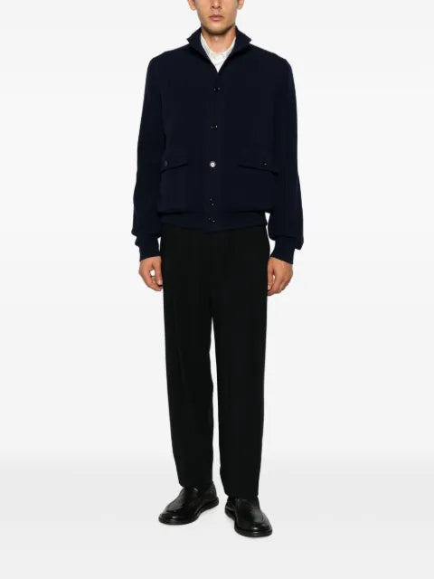 Lardini ribbed-knit panelled jacket