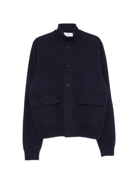 Lardini ribbed-knit panelled jacket