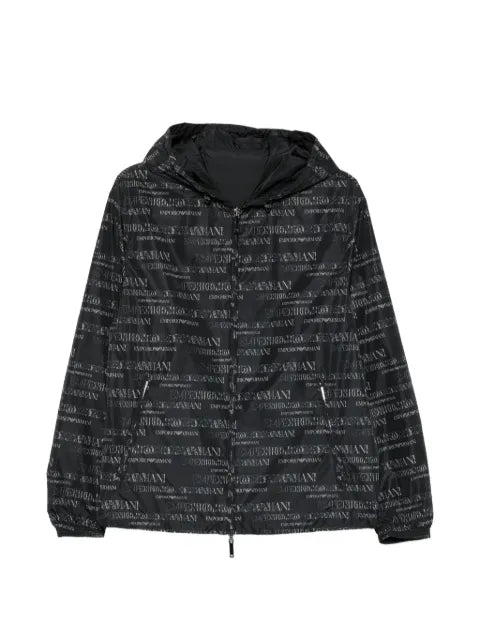 Emporio Armani logo-pattern reversible jacket