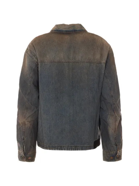 AMIRI Lea Bones zip-up denim jacket