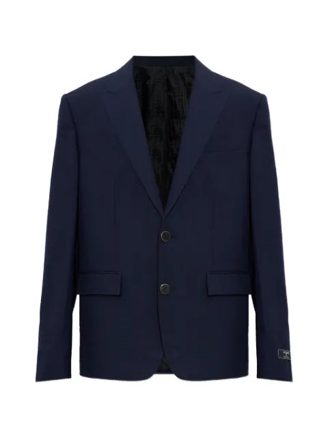 Balmain logo-patch wool blazer