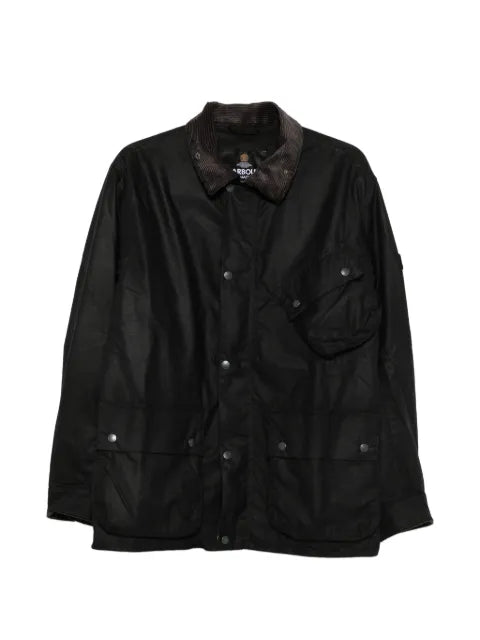 Barbour waxed-cotton corduroy-collar jacket