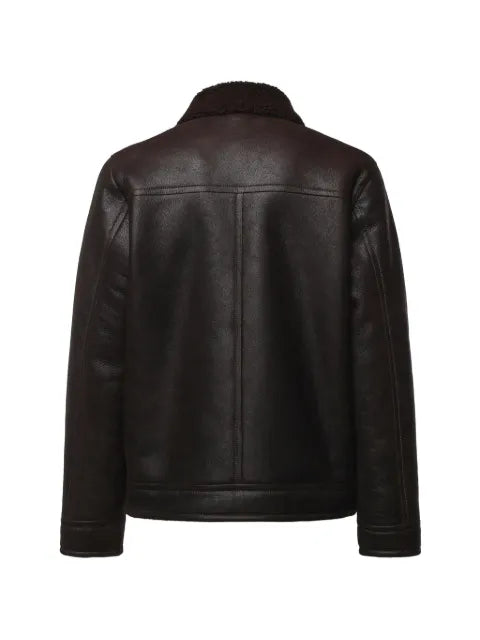 DONDUP shearling-collar leather jacket