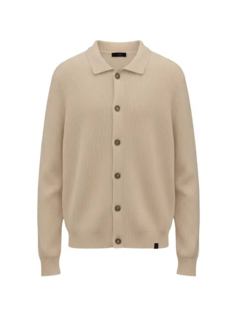 Fay ribbed-knit button-up sweater