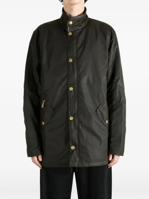 Barbour waxed-cotton funnel-neck jacket