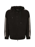Emporio Armani stripe-detail zip-up hoodie