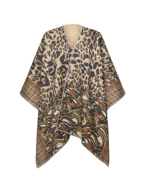 Pierre-Louis Mascia Pancake leopard-print poncho cape