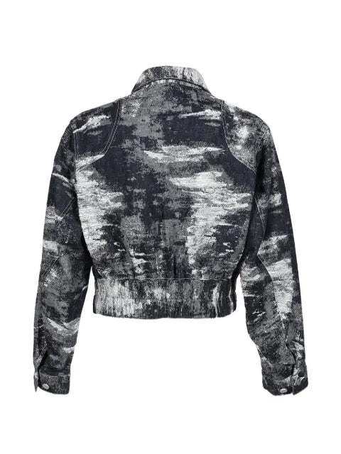 Taakk faded-pattern denim jacket