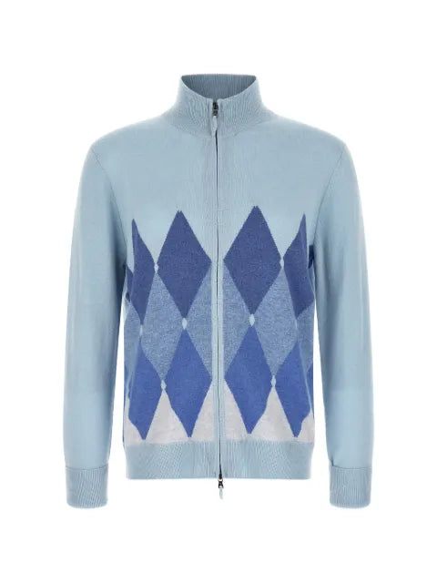 Ballantyne intarsia diamond cardigan